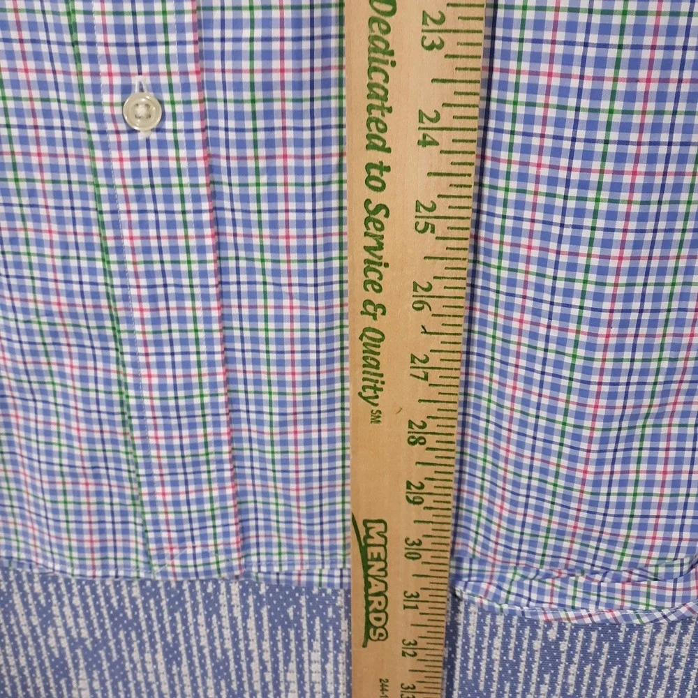 Polo Ralph Lauren Shirt Mens Large Plaid Blue Pony Logo 100% Cotton
